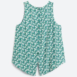 MONDAY FUN Carol Button Back Detail Blouse 3X Green Floral